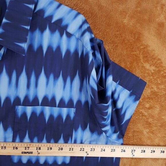 A.P.C. Mens Shirt XXL Blue Striped Button Up Pocket Short Sleeve ROSS $245 - Picture 6 of 8